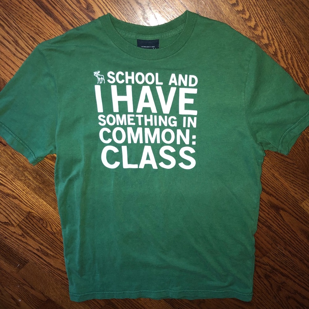 Funny abercrombie kids green short sleeve shirt XL - Picture 2 of 3